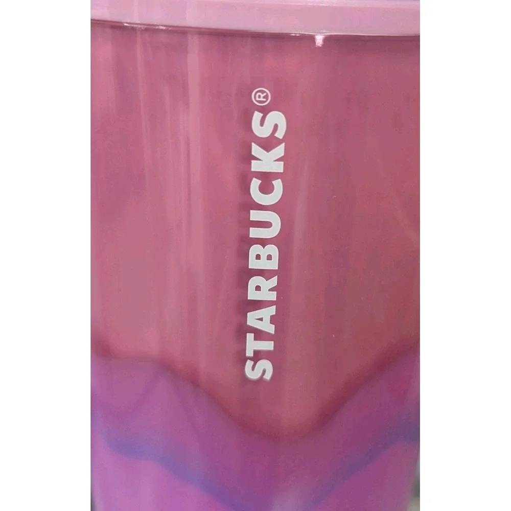 Starbucks Tumbler Summer 2020 Color Wave Pink Purple Blue 24‎ oz Cold Cup